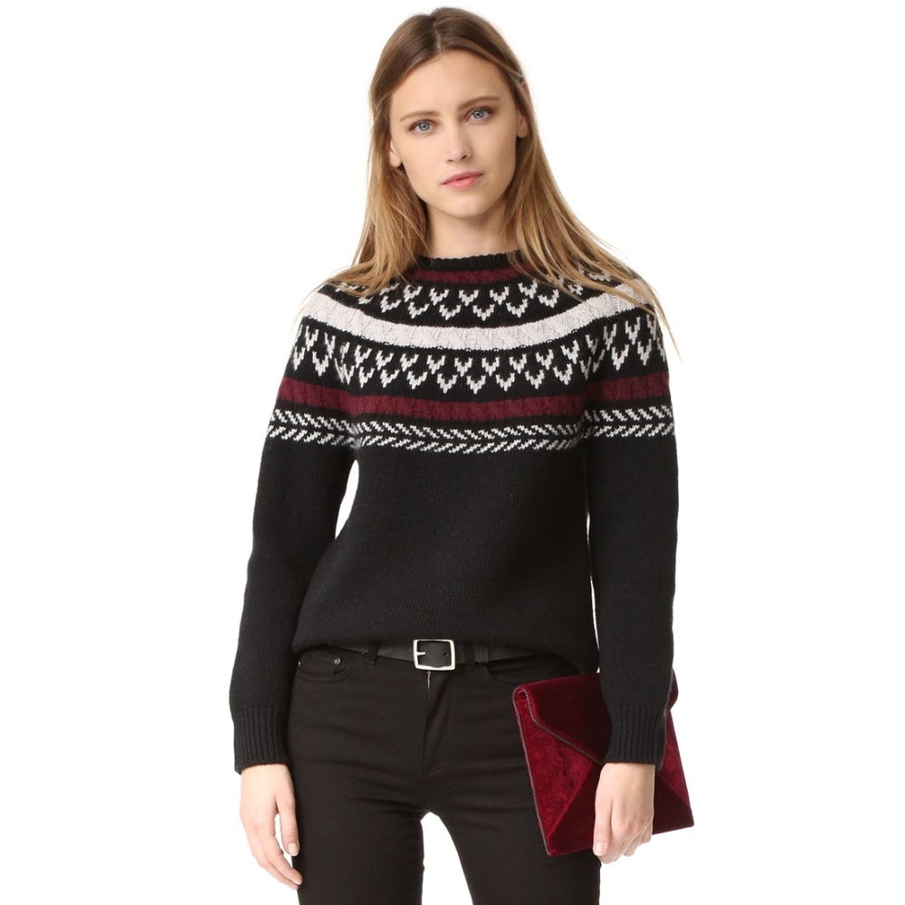 ANINE BING Fair Isle Wool Sweater XS Like New